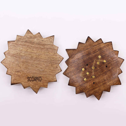 12 Pack Engraved and Brass Zodiac Sign Incense Burners - Sun