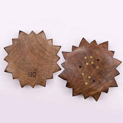 12 Pack Engraved and Brass Zodiac Sign Incense Burners - Sun