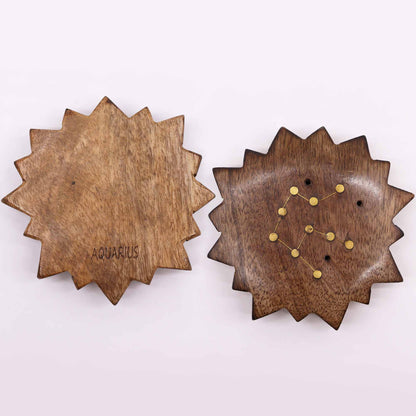 12 Pack Engraved and Brass Zodiac Sign Incense Burners - Sun