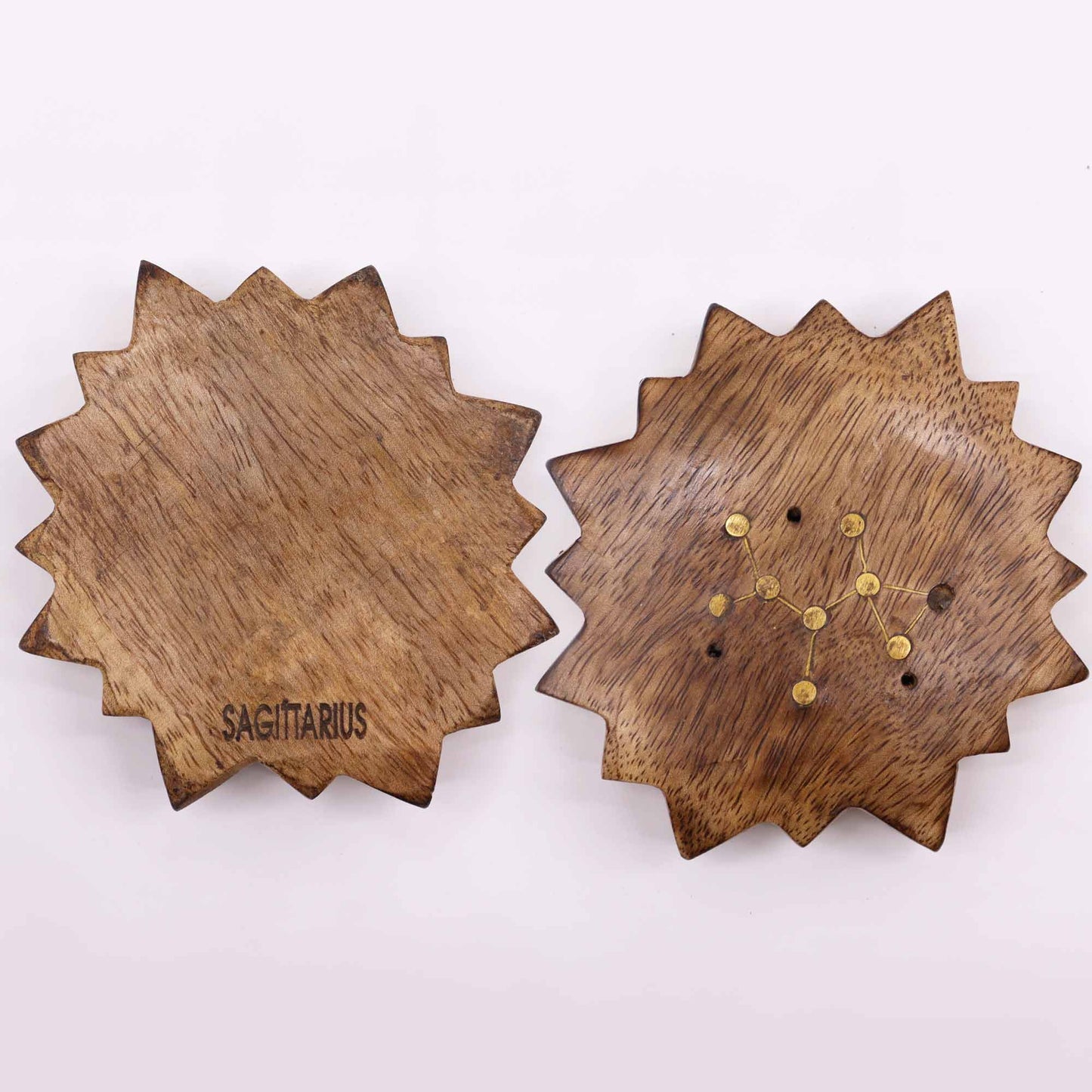 12 Pack Engraved and Brass Zodiac Sign Incense Burners - Sun