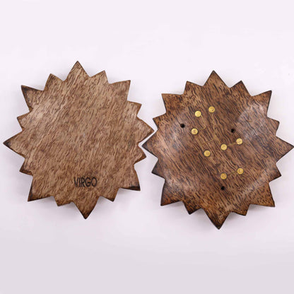 12 Pack Engraved and Brass Zodiac Sign Incense Burners - Sun