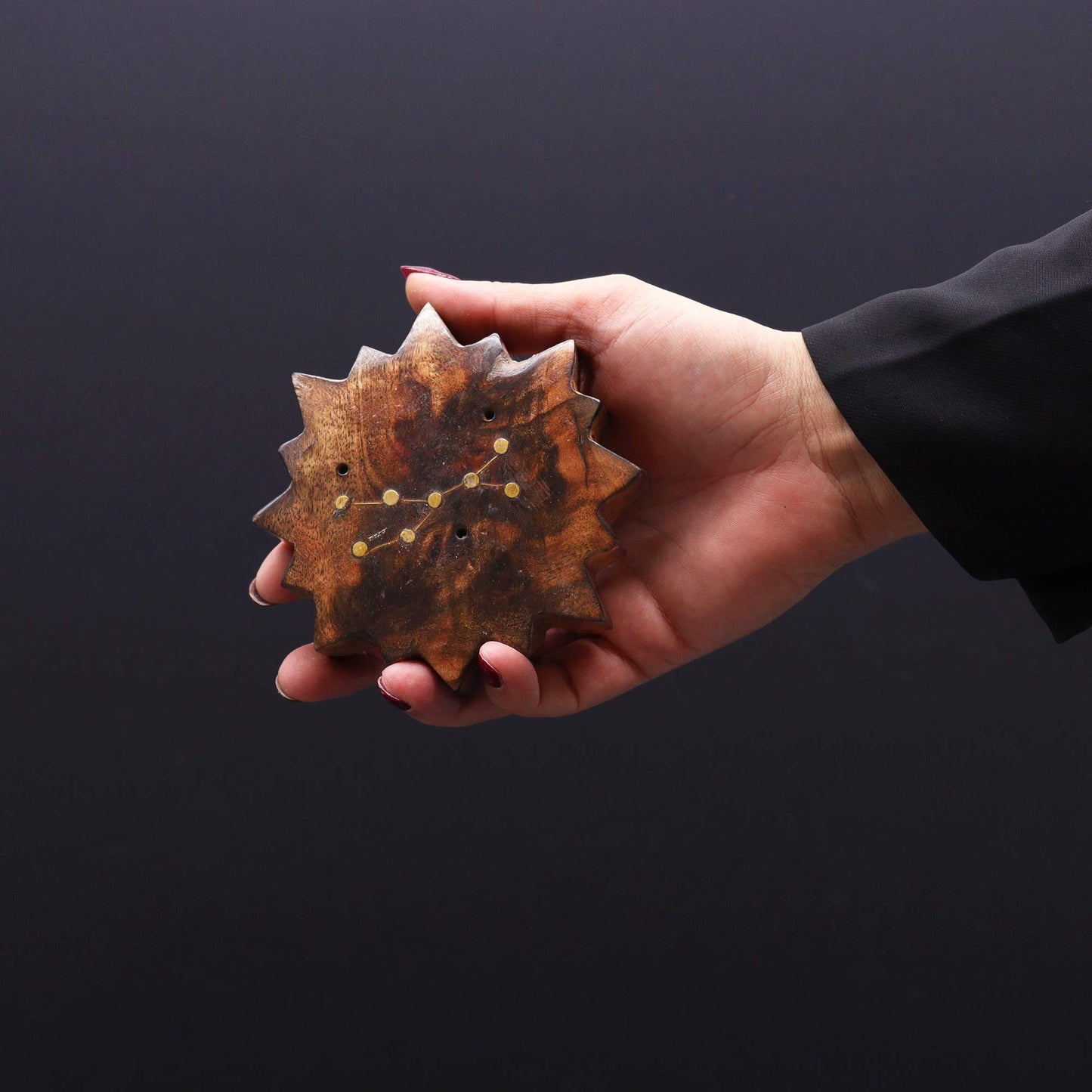 12 Pack Engraved and Brass Zodiac Sign Incense Burners - Sun