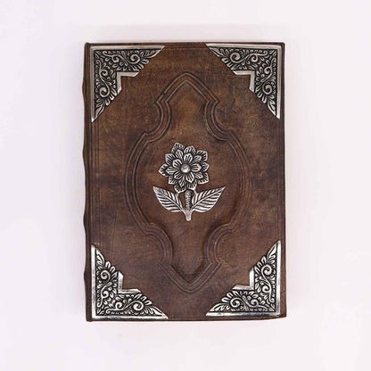Heafty Brown Tan Book - Zinc Rose Decor - 200 Deckle Edges Pages