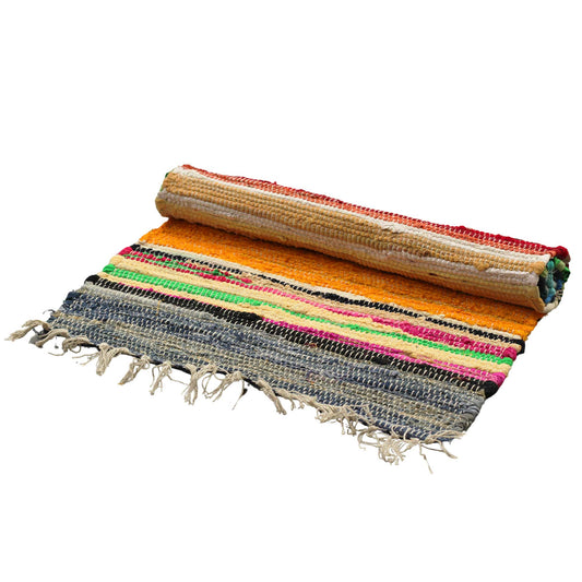 Large Rag Rug - 150x90cm - premium quality - Rainbow Colours