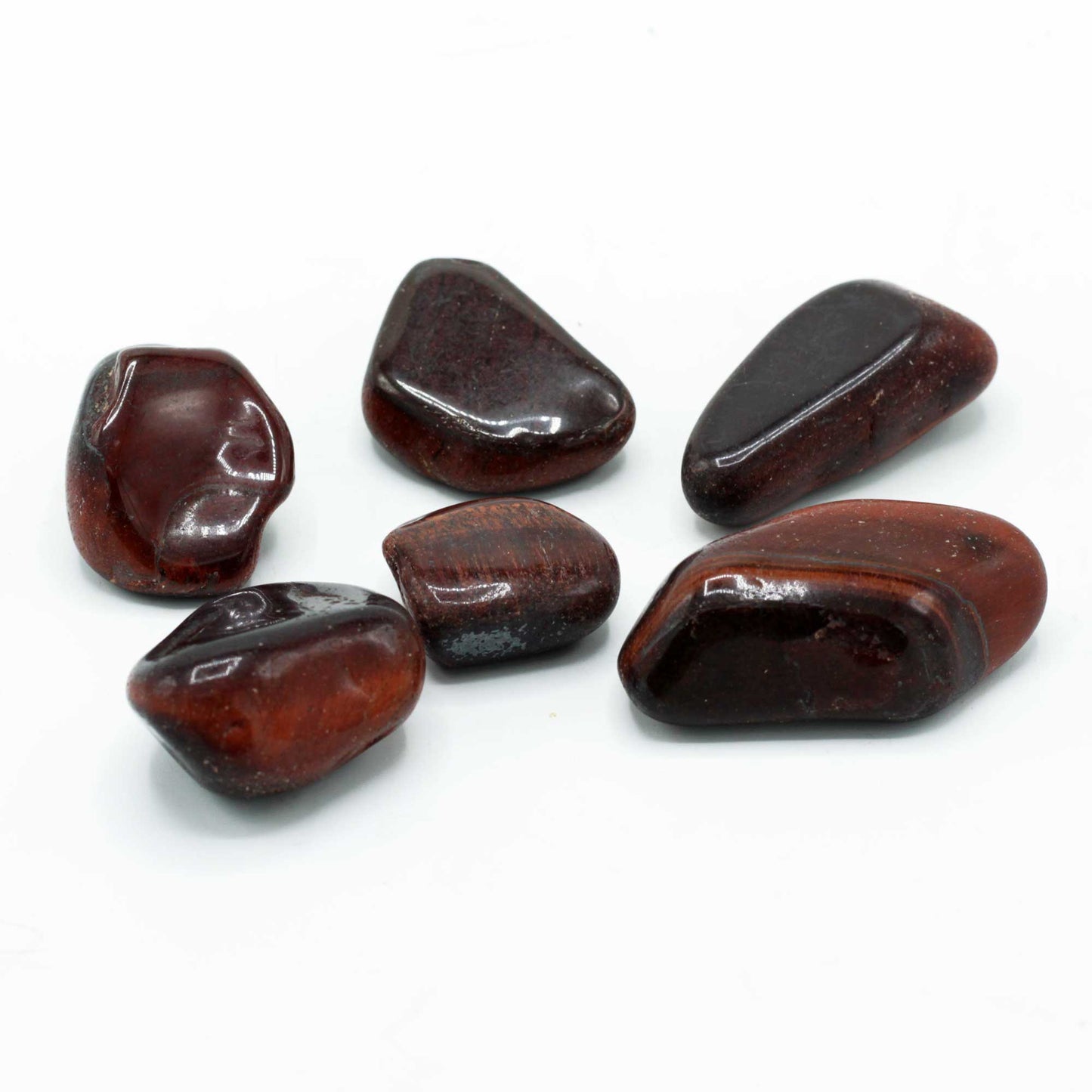 Bag of 6 African Gemstone Tigers Eye - Red - Size 8 - 30mm (KG)