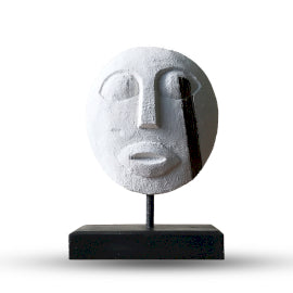 Timor Tribal Decorative Mask - White 27x20cm