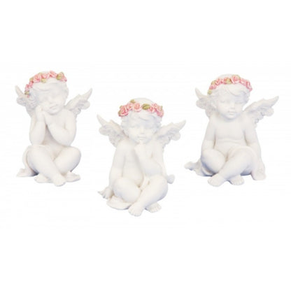 Cherub with Rose Crown Figurine