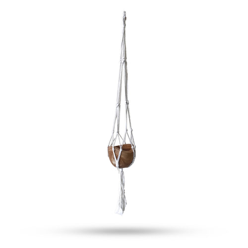 Macrame Pot Holder Classic - Natural Med Pot