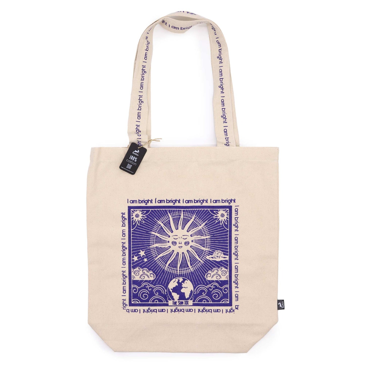 Hop Hare Tote Bag - I am Bright - 10oz Cotton canvas