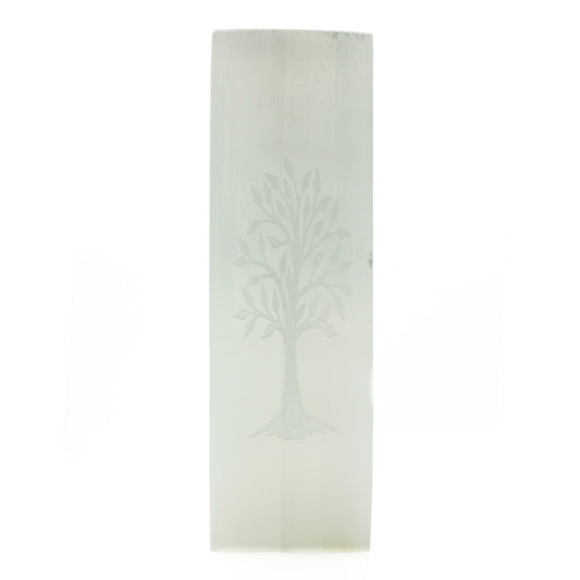 Selenite Block Lamp 25cm - Tree of Life