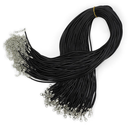 Packs Waxed Pendant Cords -  2mm x 55cm - Assorted - Black 101