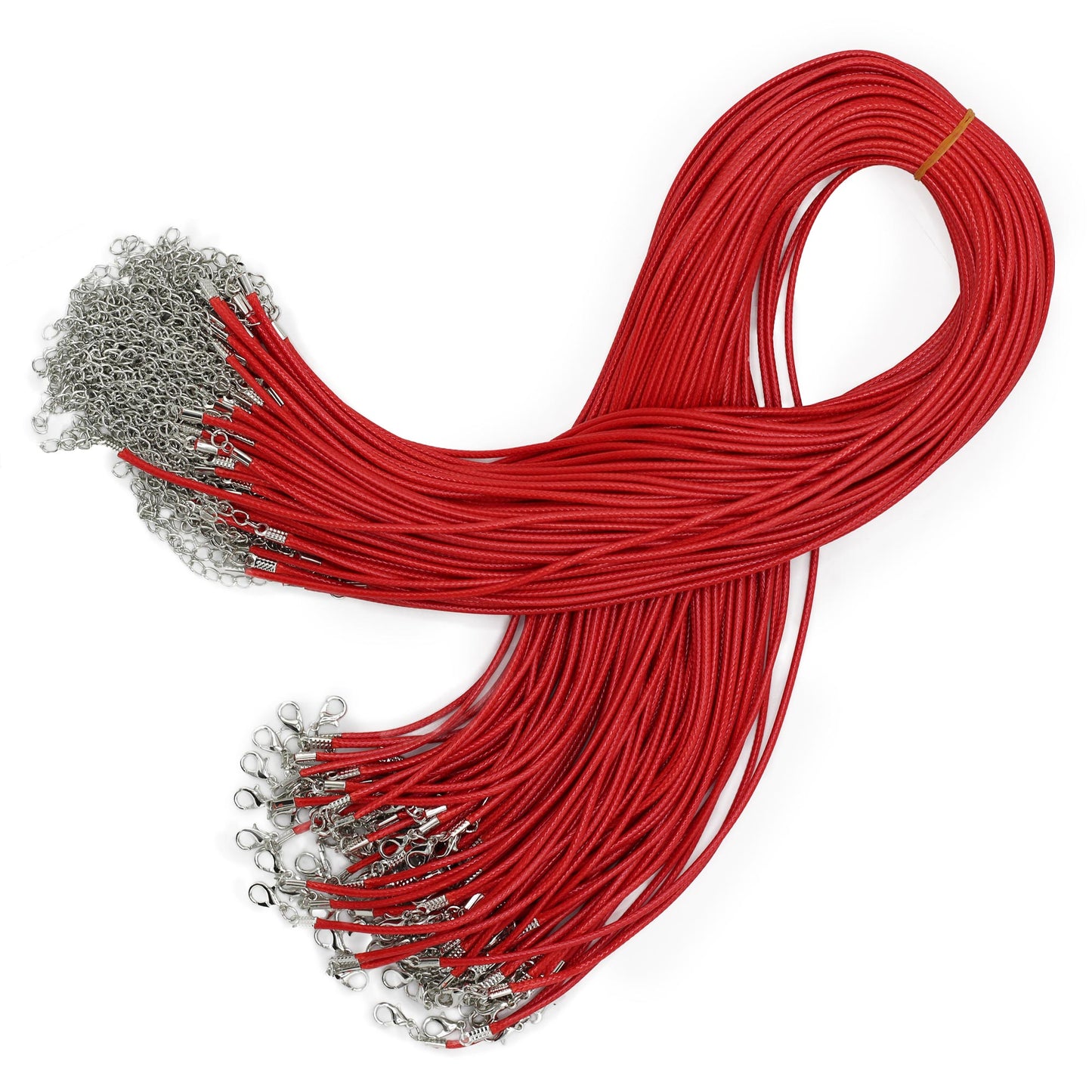 Packs Waxed Pendant Cords -  2mm x 55cm - Assorted - Red 105