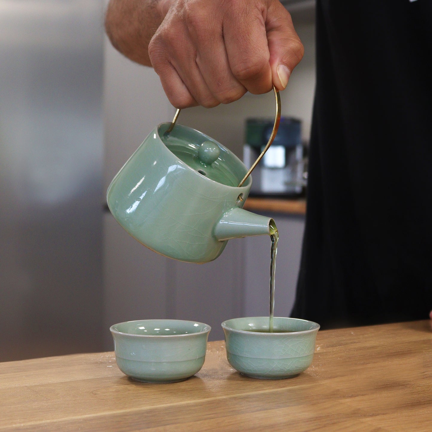 Herbal Jade Teapot Set - Pot & Two Cups