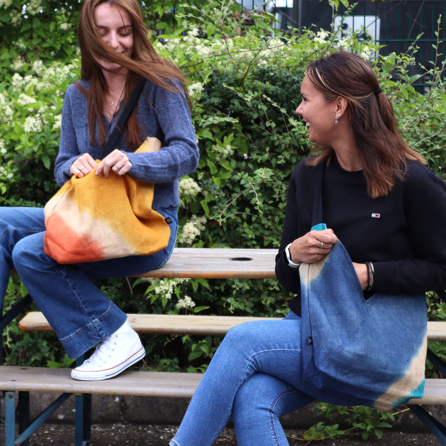 Soft Blend Shoulder Tote - Denim Blue