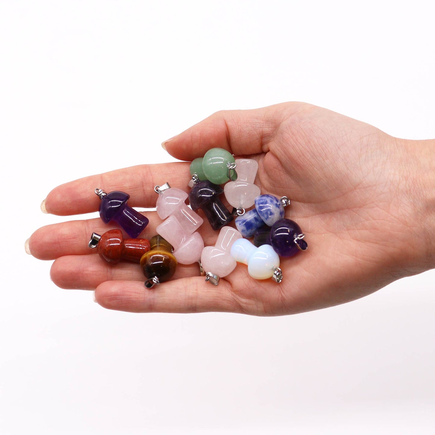 Gemstone Mushrooms Pendants (12 assorted)  20x15mm