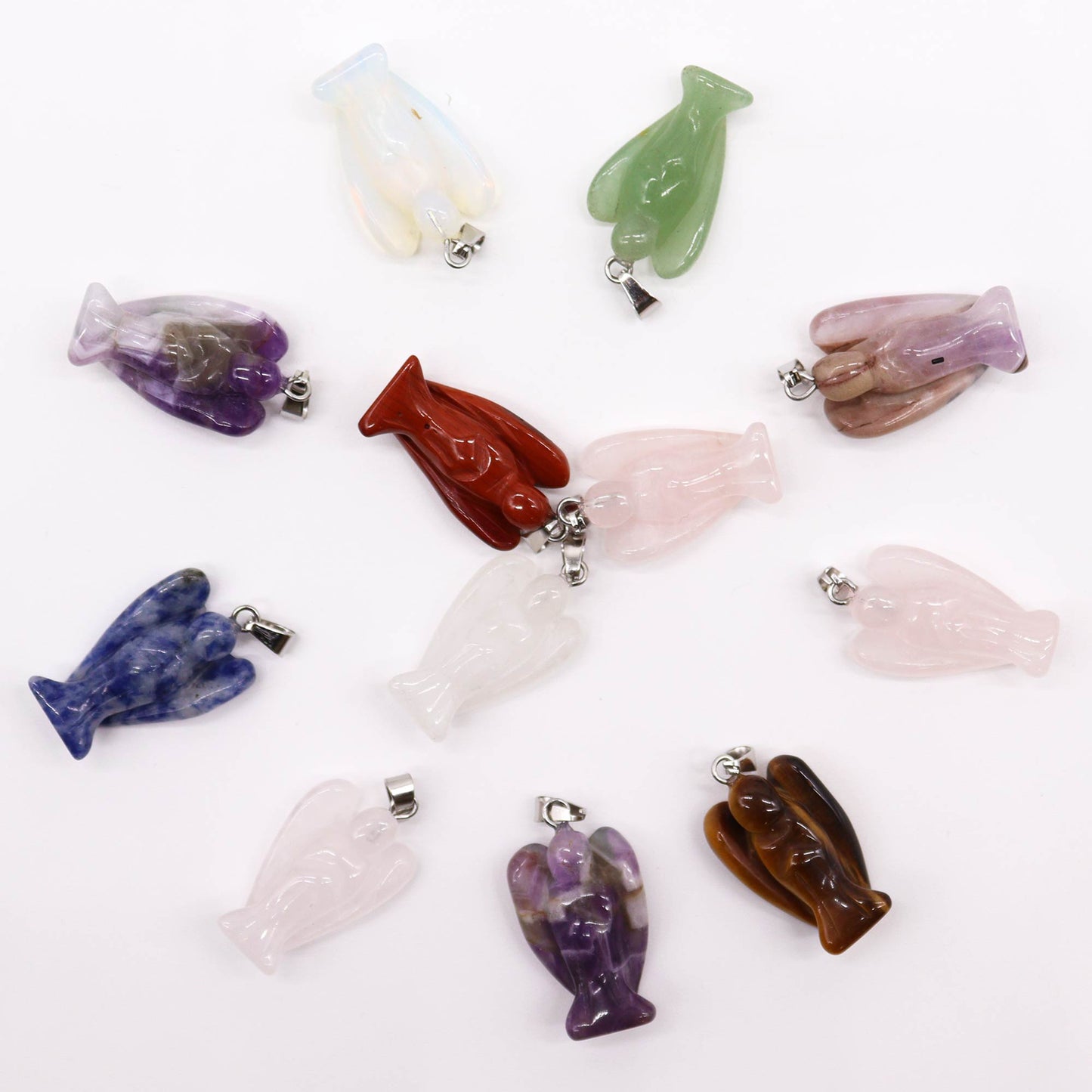 Gemstone Mini Angels Pendants (12 assorted)  26x18mm