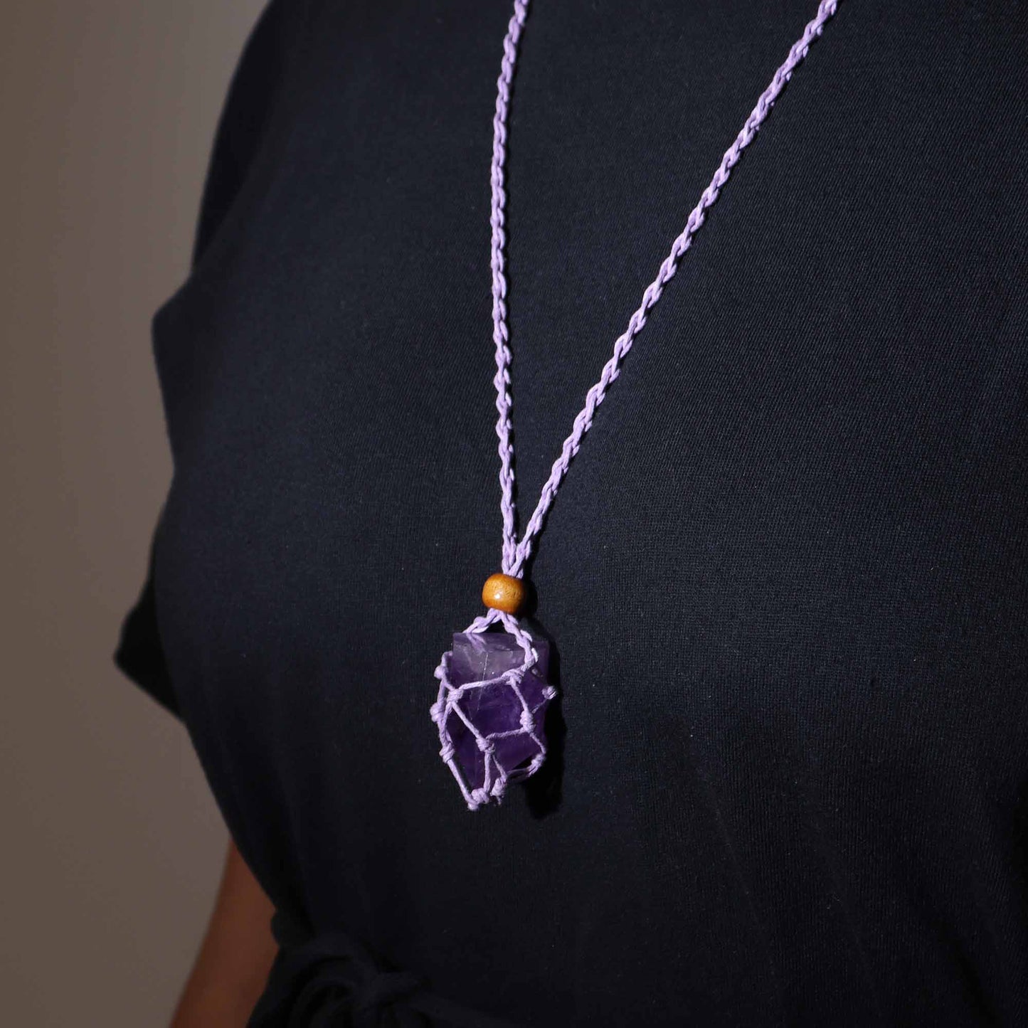 Crystal Gemstone Necklace Cord 45cm/18inch - Purple