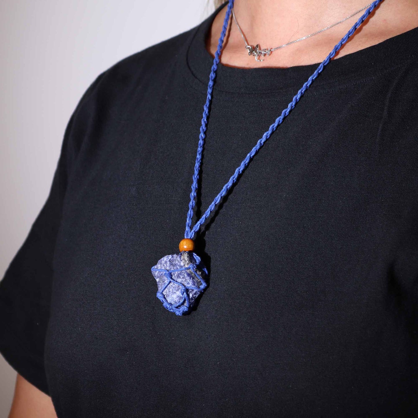 Crystal Gemstone Necklace Cord 45cm/18inch - Navy