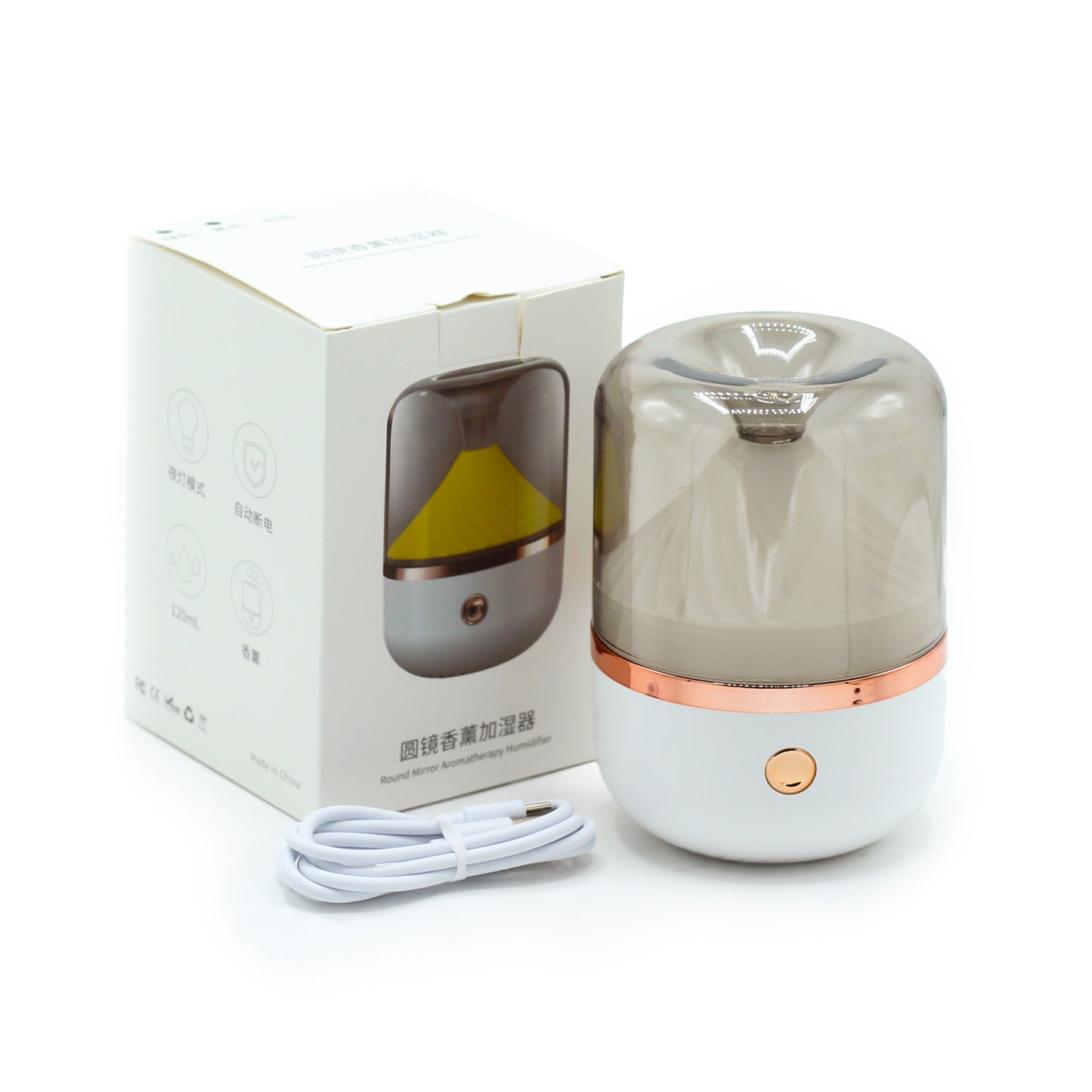 Urban Aroma Diffuser White & Bronze- USB - Colour Change