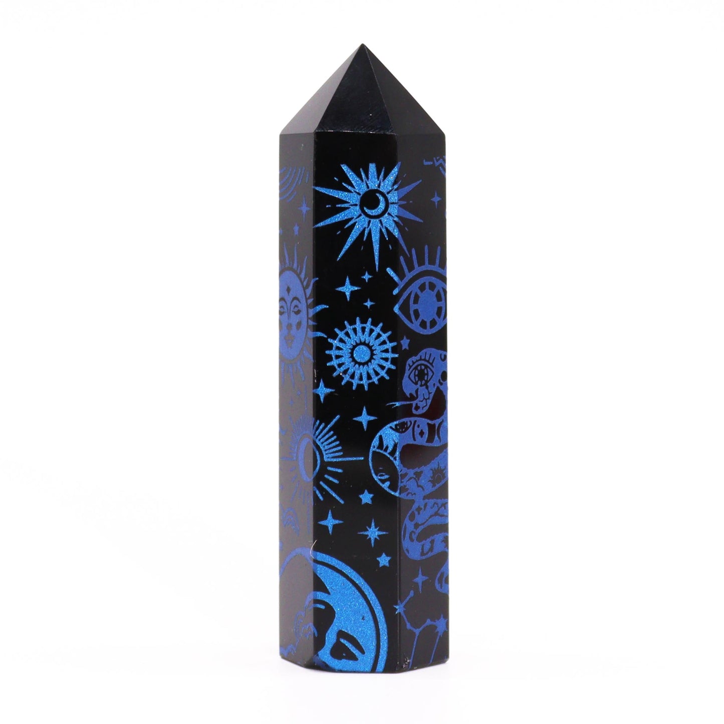 Black Obsidian Points (approx 60-70 gm 9cm) - Mystic Story - Midnight Blue