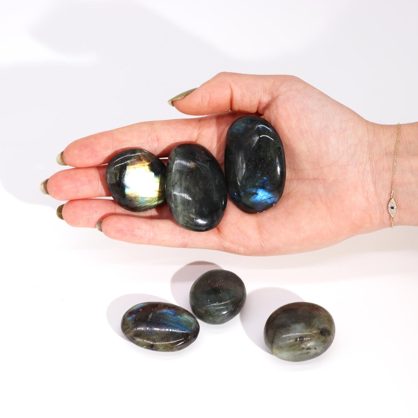 Madagascar Labradorite Palm Stones (approx 17-40gms 35-50mm)