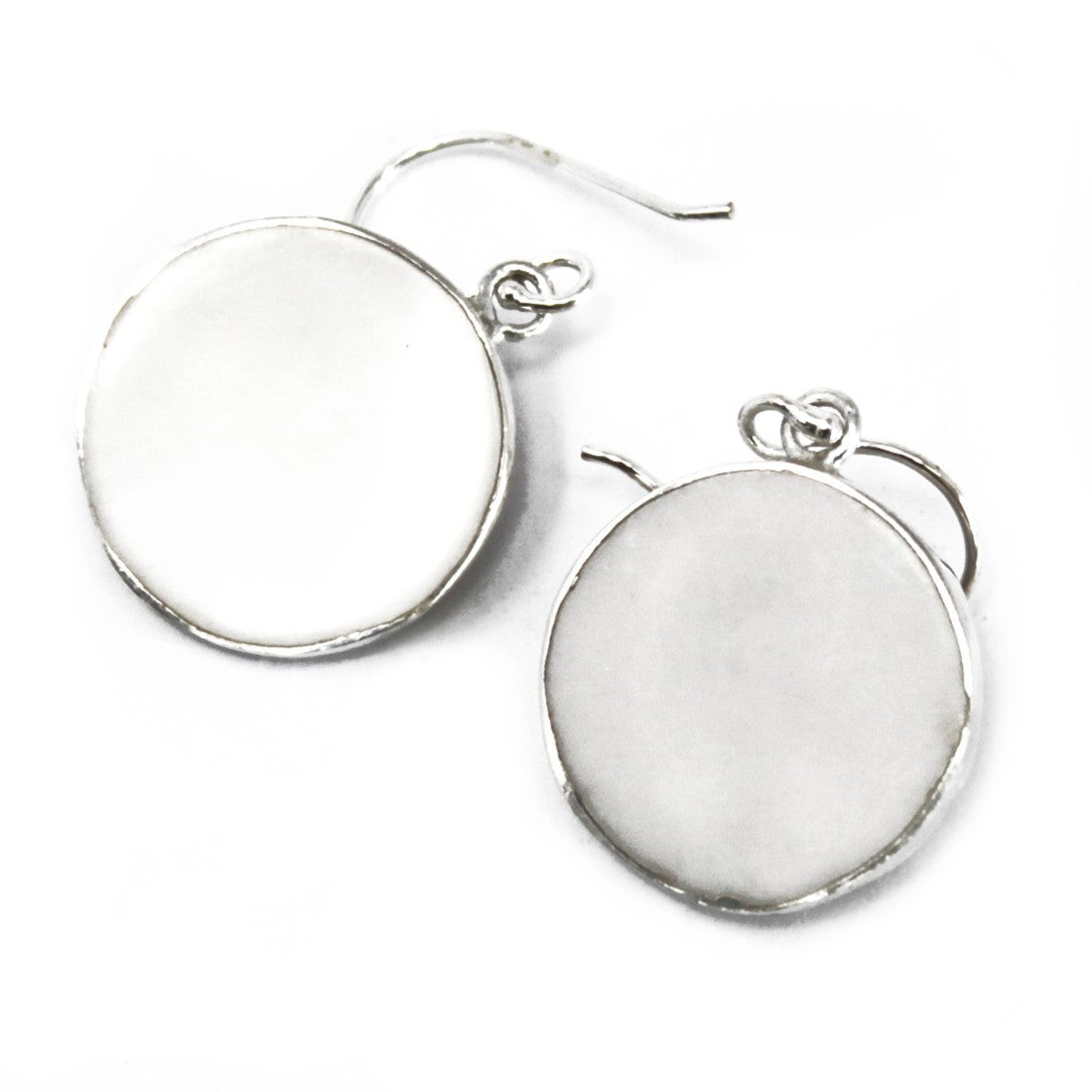 Tree of Life Silver Earrings 15mm - Mother of Pearl