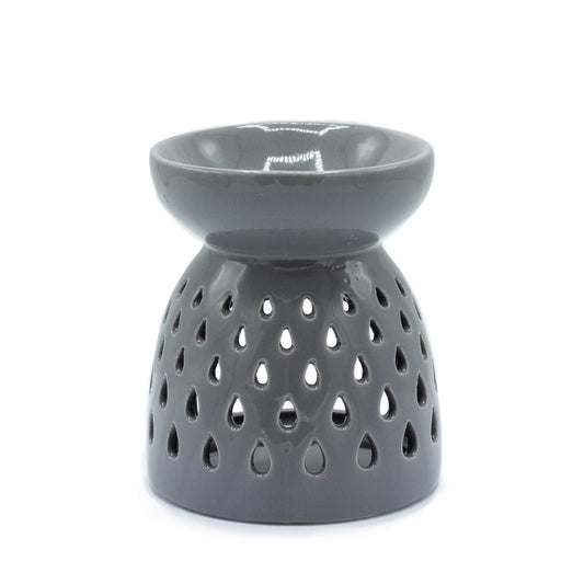 Classic Oil Burner - Teardrops Cutout - Grey