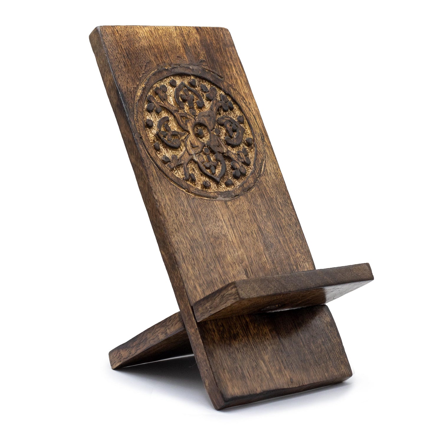 Wooden Carved Phone Stands - Mandala 20x9.5cm