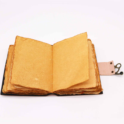 Leather Seven Chakra Colours Deckle-edge Notebook (7x5")