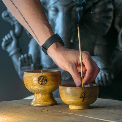 Small Ritual Bowl Incense Cone Holder 11x6.cm - Pentagon