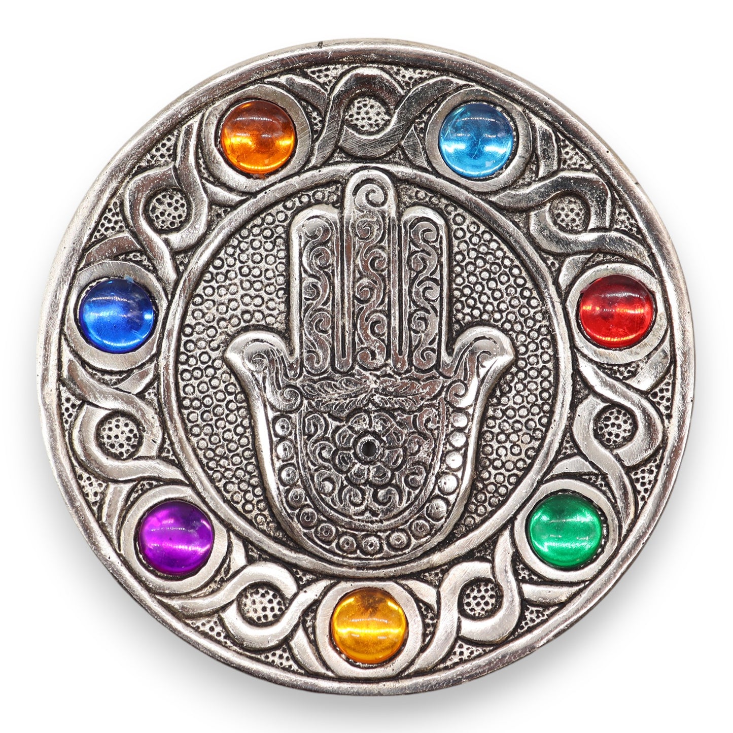 Seven Chakra Hamsa Incense Holder 11.5cm