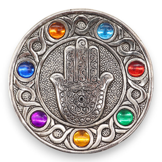 Seven Chakra Hamsa Incense Holder 11.5cm