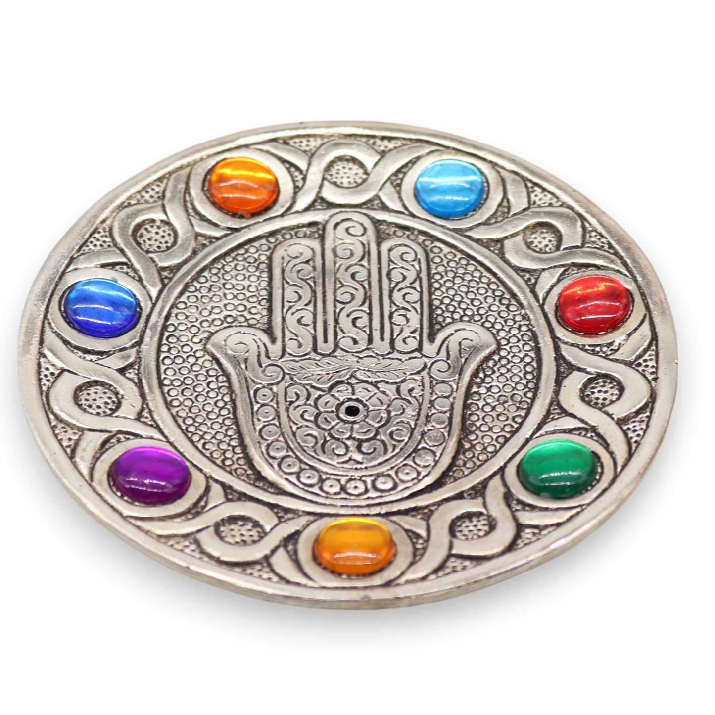 Seven Chakra Hamsa Incense Holder 11.5cm