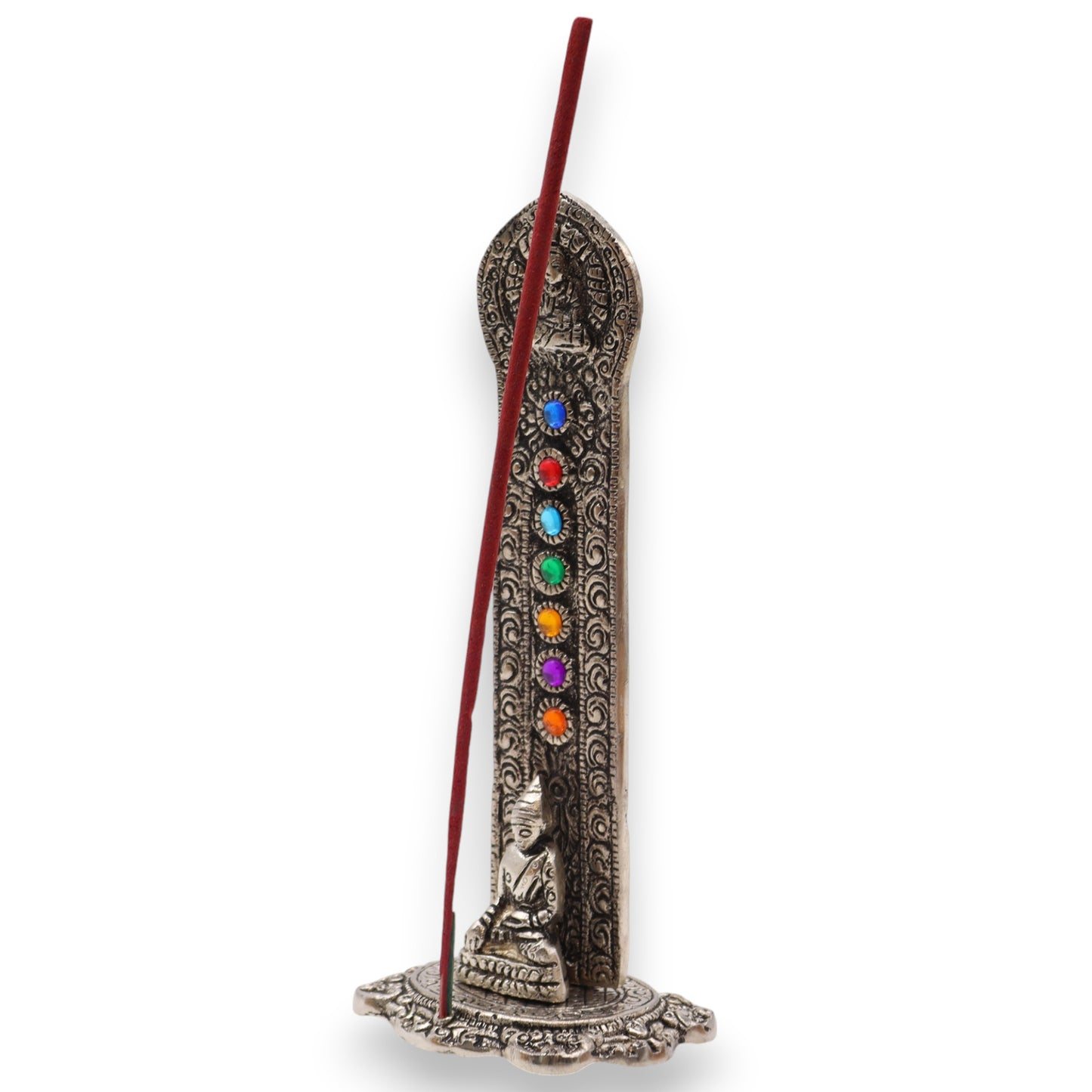 7 Chakra Tower Buddha Incense Holder 16x6x7cm