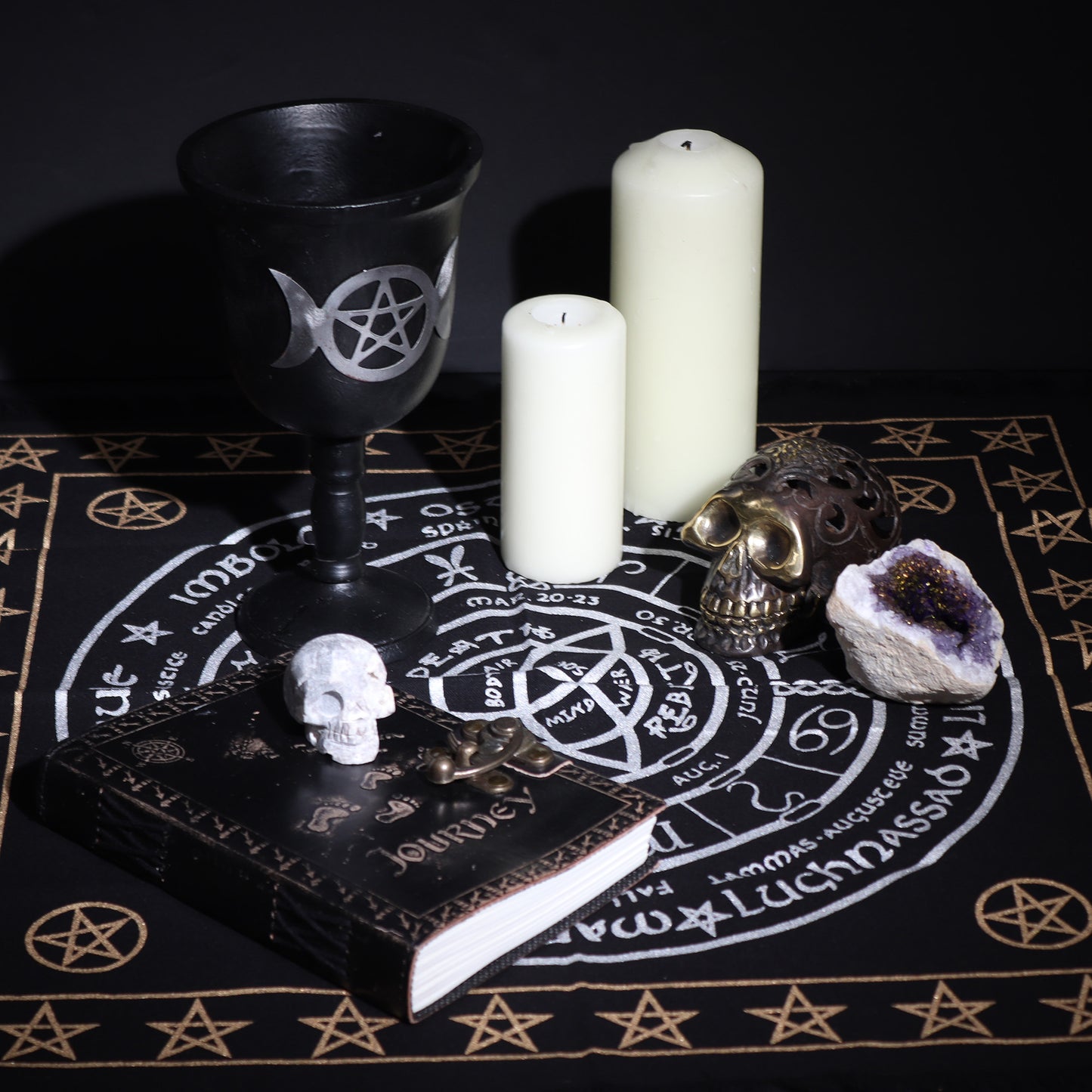 Esoteric Fringed Altar Cloth -  Life Death Rebirth