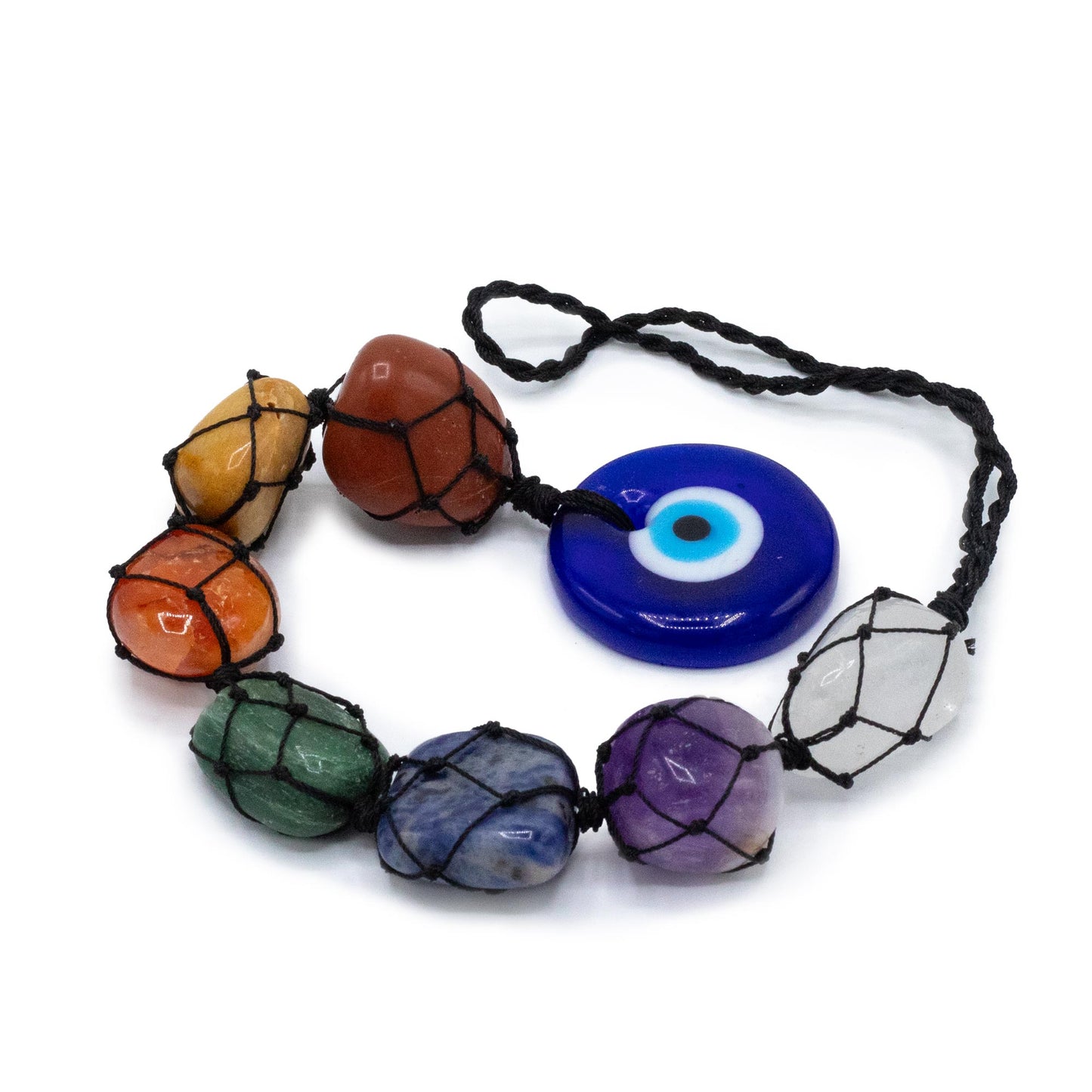 Hanging Chakra Stone  Pendant - Evil Eye