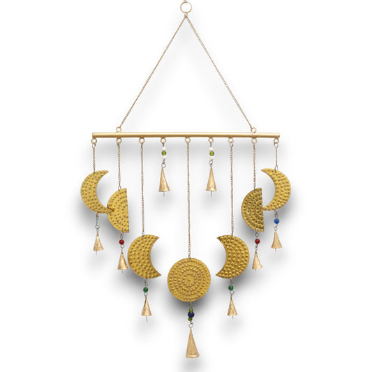 Indian Chimes - Brass Moon Phases Chimes - 43x40cm