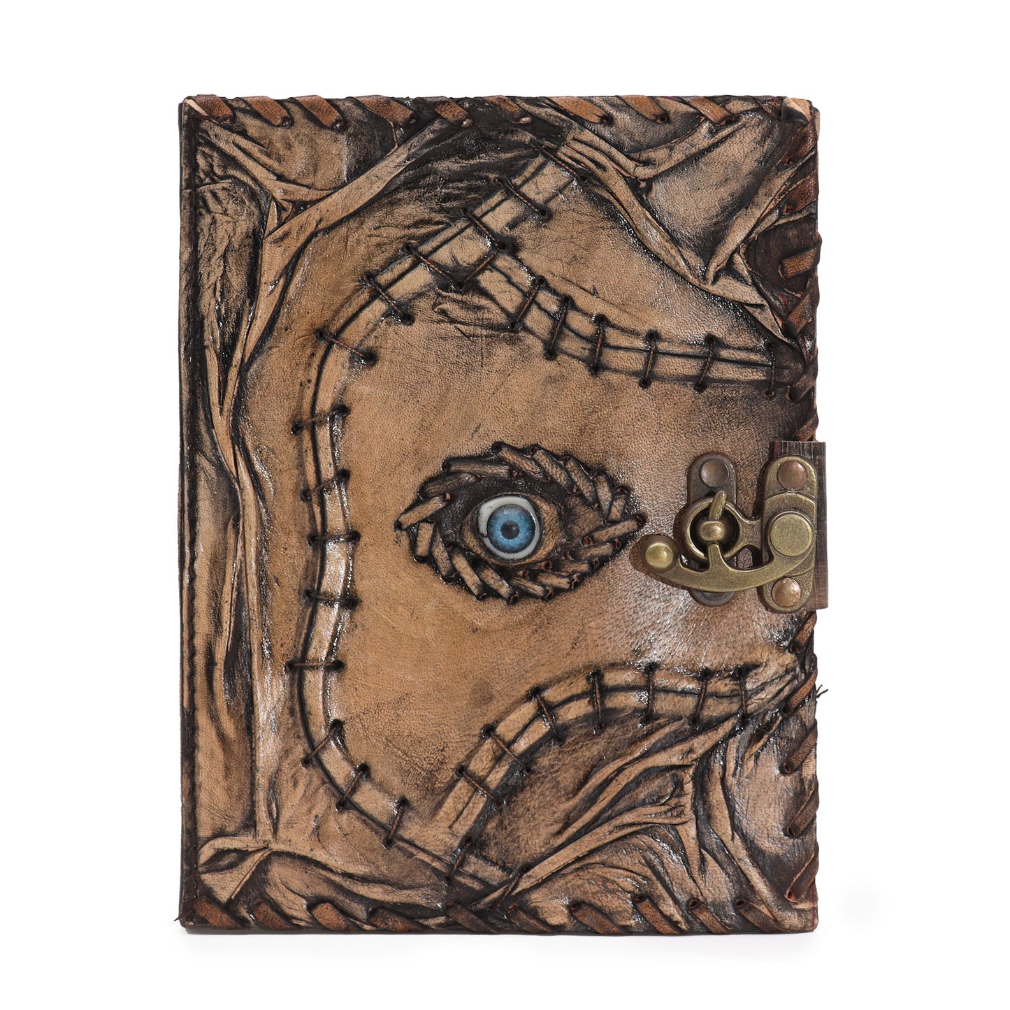 Brown Tan Book - Evil Eye Decor - 160 Deckle Edges Pages