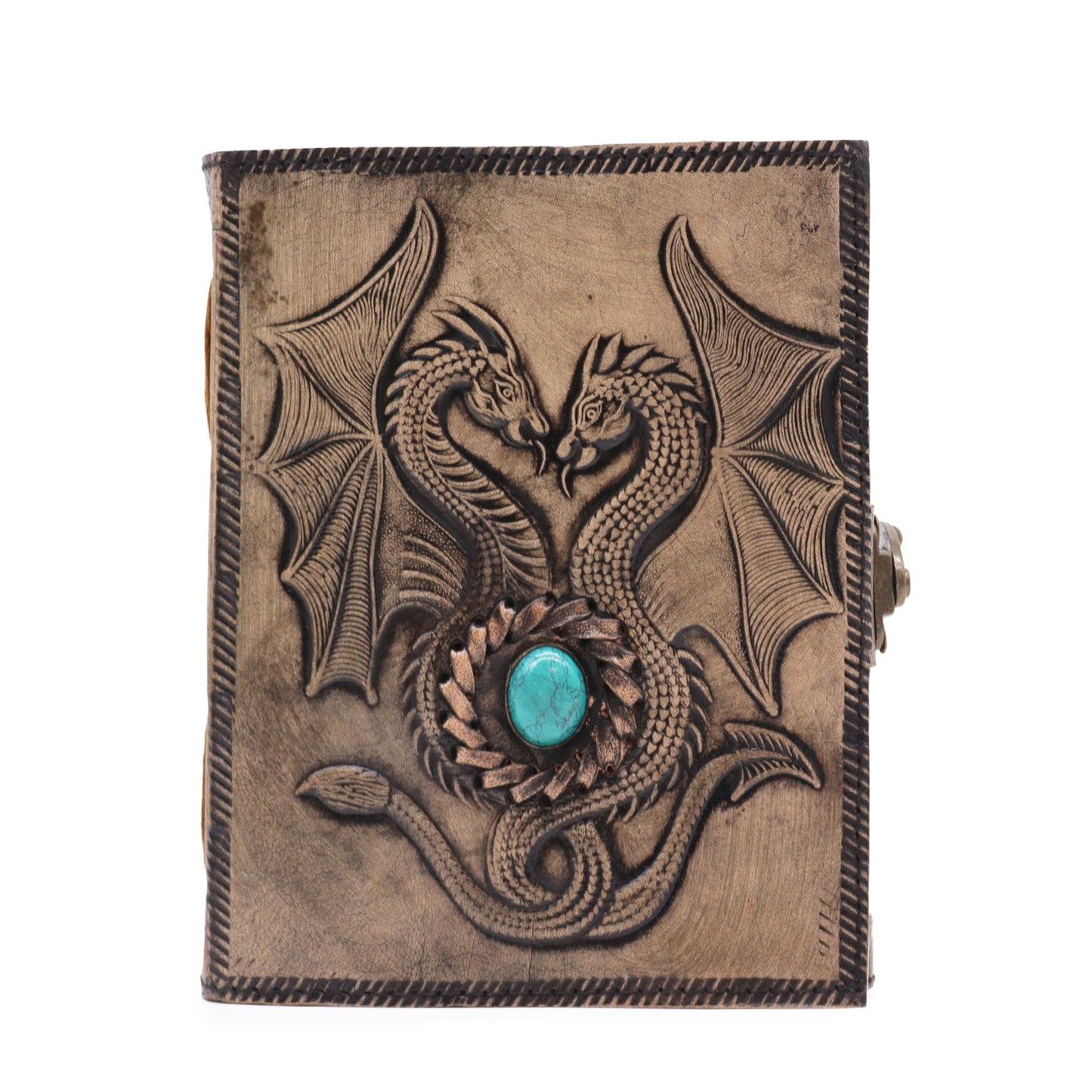 Two Dragons- Esoteric Notebook - Red Tan - 200 pages  Stich Edge