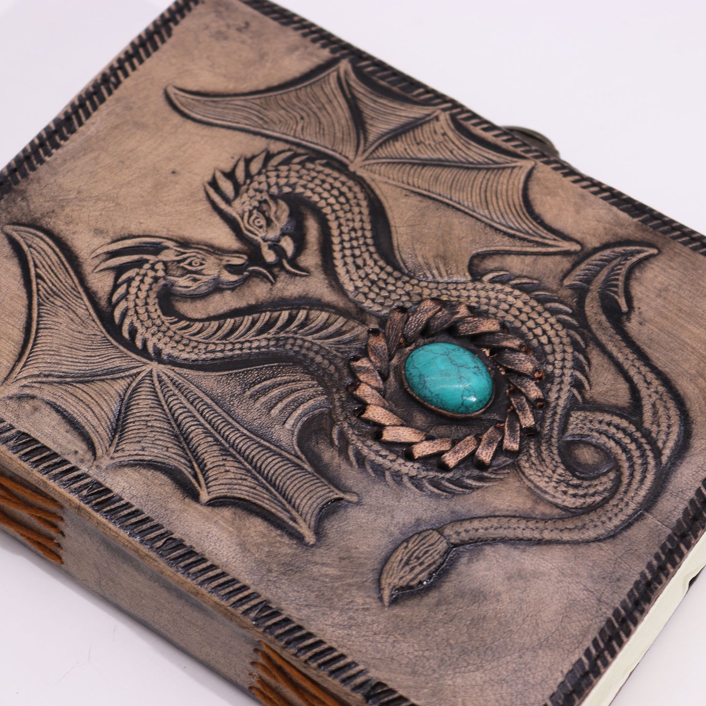 Two Dragons- Esoteric Notebook - Red Tan - 200 pages  Stich Edge