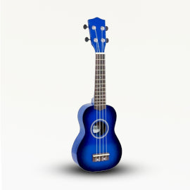 Hand Crafted Ukulele - Blue Sunburst Sunburst Finish (4 String)