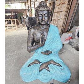 Large Turquoise & Stone Buddha Meditation in Stupa - 1.5m