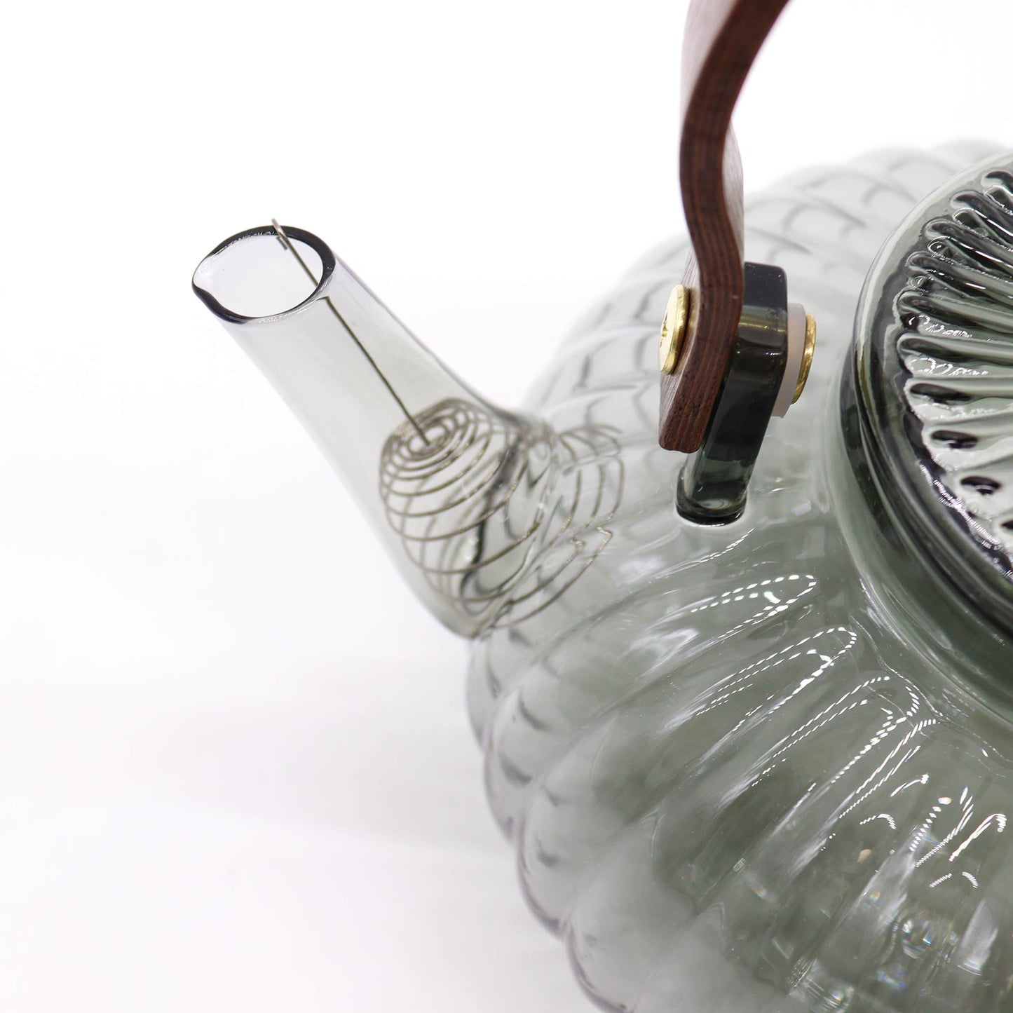 Glass Infuser Teapot - Charcoal Ribbed Pearl - 950ml