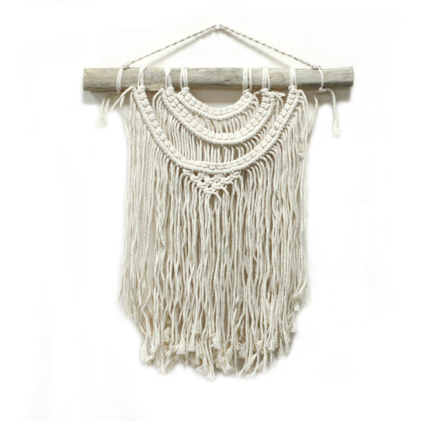 Hand-Made Macrame Wall Hanging - Three Waves