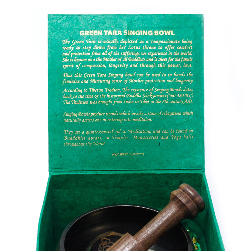 Green Tara Singing Bowl Set 10cm (min 380gm)