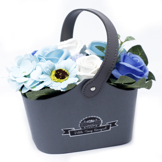 Soap Bouquet Petite Basket - Soothing Blues