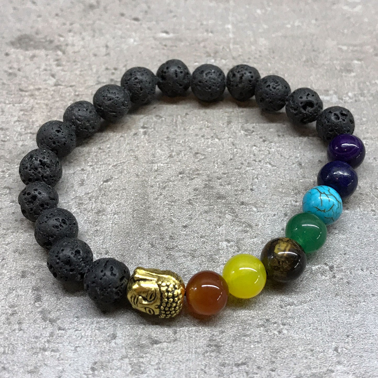 Lava Stone Bracelet - Buddha Chakra