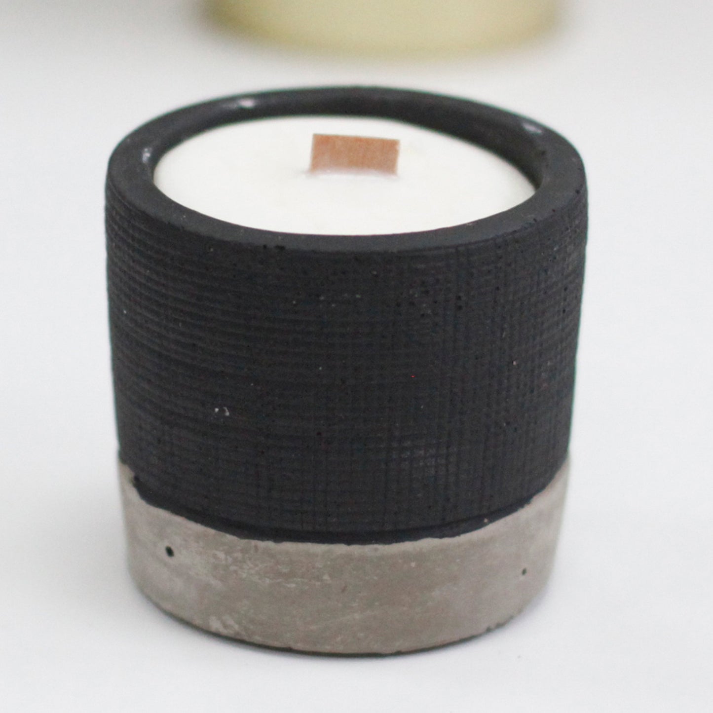 Pot Concrete Soy Woodwick Candle - Black - Brandy Butter