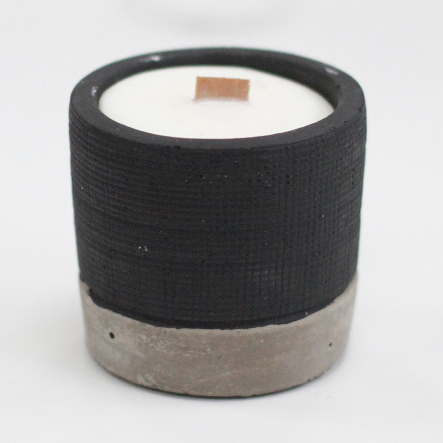 Pot Concrete Soy Woodwick Candle - Black - Brandy Butter