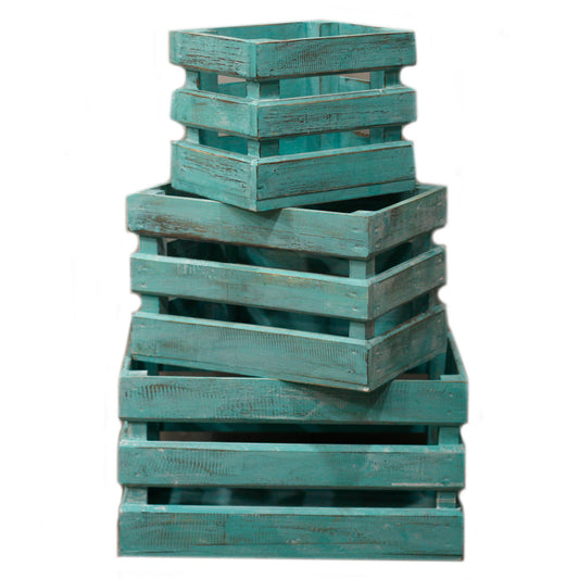 Set of 3 Storage/Display Boxes - Greenwash